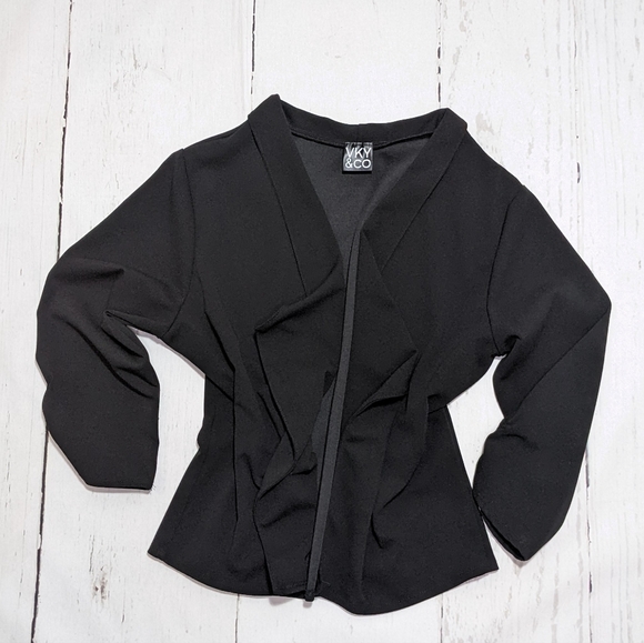 VKY & CO Jackets & Blazers - VKY & CO Black Open Front Blazer Jacket